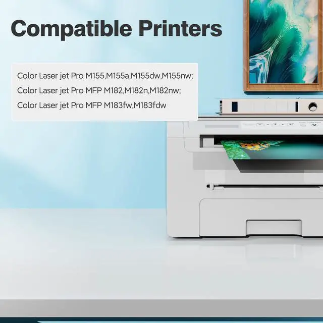 Alt view image 2 of 7 - 215A Toner Cartridges M183fw for HP 215A toner cartridges 4 pack, M183fw M182 M155 toner cartridges, HP215A Toner 215 for HP Color Laser Jet Pro MFP M183fw M183fdw M182 M182n M182nw M155 M155a M155dw