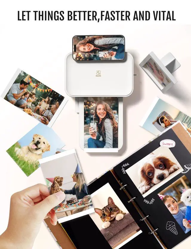 Alt view image 5 of 7 - 4x6 Photo Printer, CP4100 Photo Printer for iPhone & Android with 108 Sheets & 2 Cartridges, Wi-Fi Wireless Portable Picture Printer, Instant Print Photos, Dye Sublimation, White