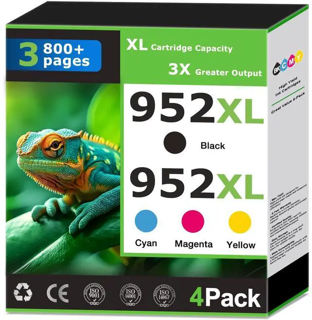 Main image of 952XL Ink Cartridges Compatible for HP 952 Ink Cartridges Combo Pack Work with HP Printer OfficeJet Pro 8710 7740 8702 8715 8720 7720 8730 Printer Ink Black Color Cyan Magenta Yellow 952 Ink (4 Pack)