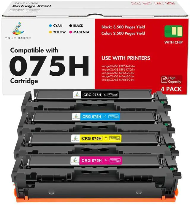 Main image of 075H Toner Cartridge Set 075 for Canon 075H MF663Cdw MF665Cdw LBP646Cdw | Compatible for Canon Color ImageCLASS MF663Cdw MF665Cdw LBP646Cdw MF662CDW LBP647Cdw MF660c LBP640c Printer Ink High Capacity