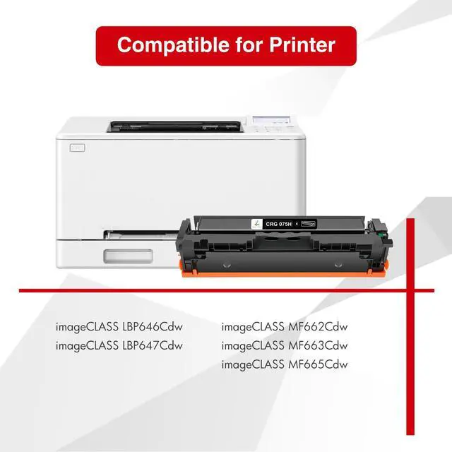 Alt view image 2 of 6 - 075H Toner Cartridge Set 075 for Canon 075H MF663Cdw MF665Cdw LBP646Cdw | Compatible for Canon Color ImageCLASS MF663Cdw MF665Cdw LBP646Cdw MF662CDW LBP647Cdw MF660c LBP640c Printer Ink High Capacity