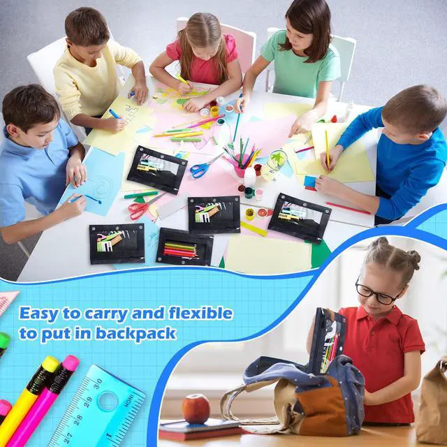 Alt view image 3 of 7 - 150 Pieces Zippers Binder Pencil Pouches 3 Ring Binder Zipper Pouches Case with Window Ring Pencil Bags Case or Office School Students Supplies(1 Zipper,Black)