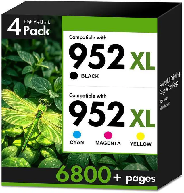 Main image of 952XL 952 XL 8710 Ink Cartridges Combo Pack for HP Printers 4 Pack | Replacement for HP952XL/952XL Black and Color for HP OfficeJet Pro 8710 7740 8720 8715 8210 8725 8730 8702 8732M 8736 Printer