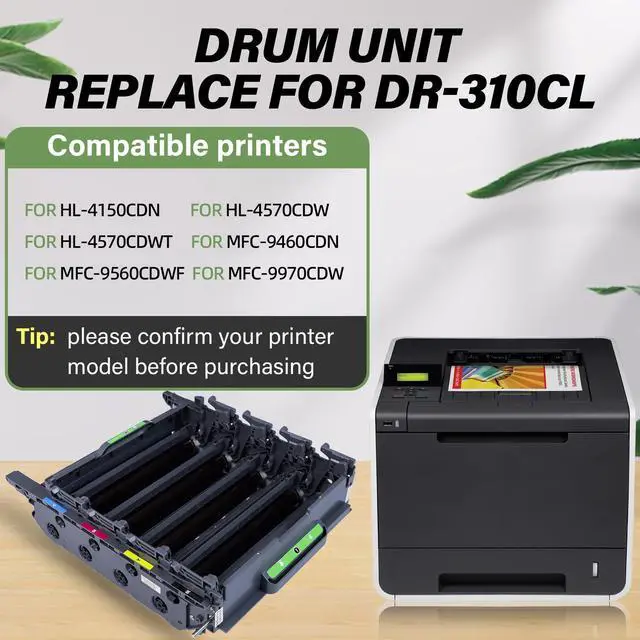 Alt view image 2 of 6 - Drum Unit Replacement for DR310CL Compatible with Brother Printer HL-4150CDN HL-4570CDW HL-4570CDWT MFC-9460CDN MFC-9560CDW MFC-9970CDW, 25000 Page Yield, Replace for DR-310CL ()