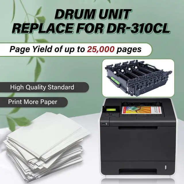 Alt view image 3 of 6 - Drum Unit Replacement for DR310CL Compatible with Brother Printer HL-4150CDN HL-4570CDW HL-4570CDWT MFC-9460CDN MFC-9560CDW MFC-9970CDW, 25000 Page Yield, Replace for DR-310CL ()