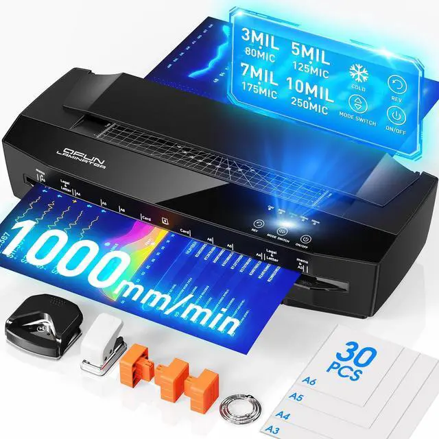 Main image of 3-10 Mil Thermal Laminator Machine 11x17 Heavy Duty Lamination Machine 4-Roller Commercial Laminating Machine 13 inch for Teacher, Large Laminate Machine with Laminating Sheets for Office School