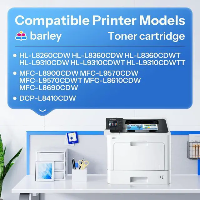 Alt view image 2 of 7 - TN433 TN-433 Toner Cartridge 4-Pack High Yield Compatible TN433BK TN433C TN433M TN433Y Replacement for Brother TN433 TN-433 433 MFC-L8900CDW HL-L8360CDW Printer