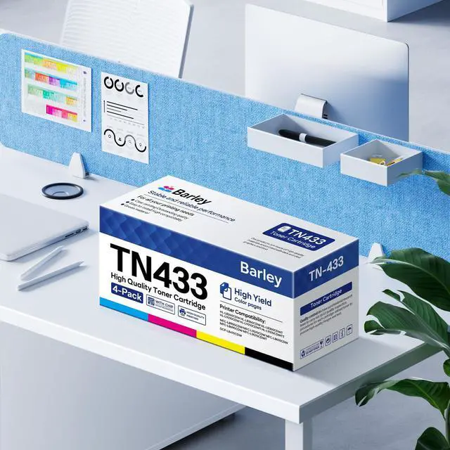 Alt view image 7 of 7 - TN433 TN-433 Toner Cartridge 4-Pack High Yield Compatible TN433BK TN433C TN433M TN433Y Replacement for Brother TN433 TN-433 433 MFC-L8900CDW HL-L8360CDW Printer