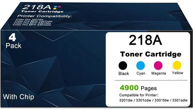 Main image of 218A Toner Cartridges Combo Pack Compatible Replacement for HP 218A for Color Laserjet Pro 3201dw MFP 3301fdw 3301cdw 3301sdw 3201 dw 3301 fdw cdw sdw Printer W2180A (Black Cyan Magenta Yellow 4-Pack)