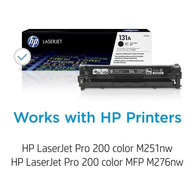 Alt view image 2 of 7 - 131A Black Toner Cartridge | Works with LaserJet Pro 200 Color M251, LaserJet Pro 200 Color MFP M276 Series | CF210A