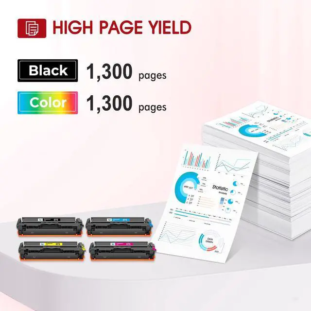 Alt view image 3 of 6 - 075 Toner Cartridge Set 075H for Canon 075 MF663Cdw MF665Cdw LBP646Cdw | Compatible for Canon Color ImageCLASS MF663Cdw MF665Cdw LBP646Cdw MF662CDW MF660c LBP647Cdw LBP640c Printer Ink High Capacity