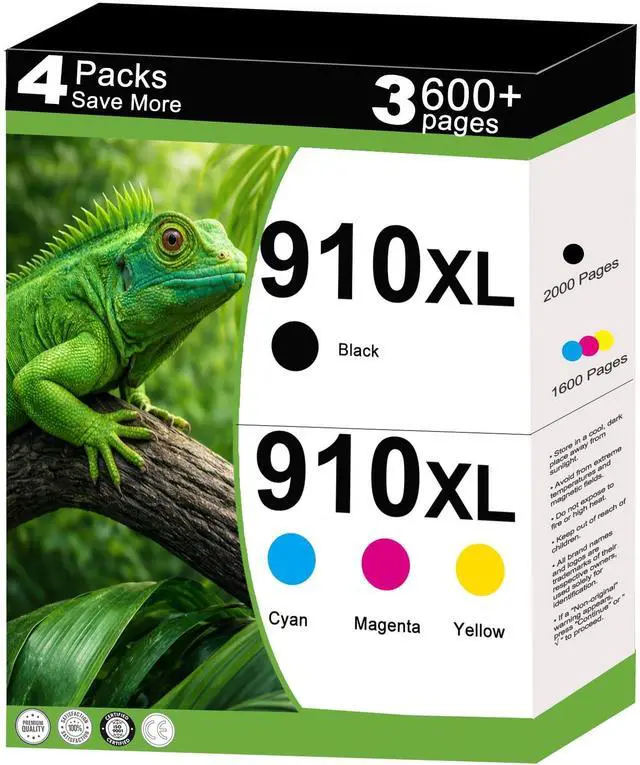Main image of 910XL Ink Cartridges Combo Pack Replacement for HP 910 XL Work for OfficeJet Pro 8010 8015e 8020e 8025e 8022e 8028e 8035e 8020 8035 8028 8025 Printer with V21.5.1 Chip 4 Pack Cyan Magenta Yellow Black