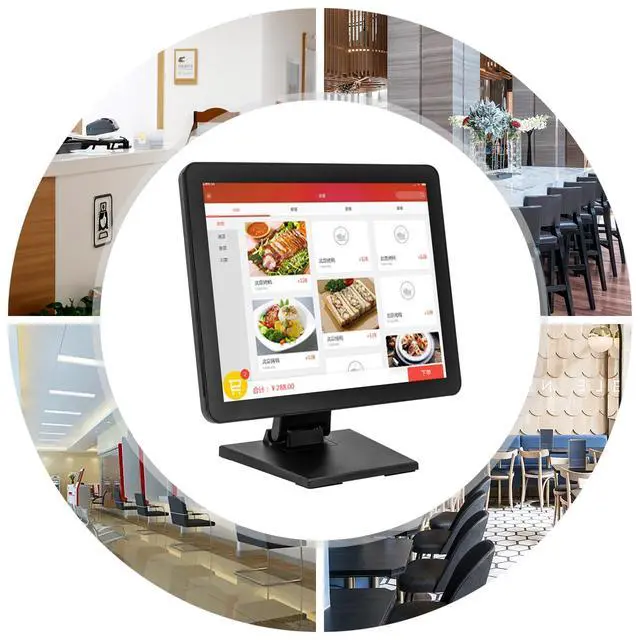 Alt view image 7 of 7 - 17 inch POS Touch Screen Monitor, POS Cash Register Monitor Cash Register with Capacitor Pen LED Cashs Register System Accessory Screen w/Power Adapter for Retail Restaurant Bar Grocery