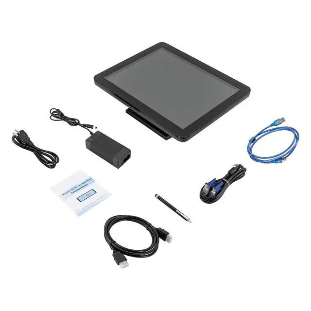 Alt view image 2 of 7 - 15 inch POS Touch Screen Monitor, POS Cash Register Monitor Cash Register with Capacitor Pen LED Cashs Register System Accessory Screen w/Power Adapter for Retail Restaurant Bar Grocery
