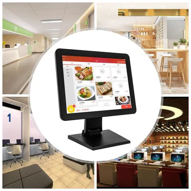 Alt view image 7 of 7 - 15 inch POS Touch Screen Monitor, POS Cash Register Monitor Cash Register with Capacitor Pen LED Cashs Register System Accessory Screen w/Power Adapter for Retail Restaurant Bar Grocery