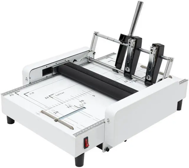 Main image of A3 Booklet Folding Binding Machine, 110V 60W Pamphlet Folding Binding Aircraft Leaflet Folder Multifunctional Maker Stapling Machines Office Modern Beige Book Production Machine for Office Documents