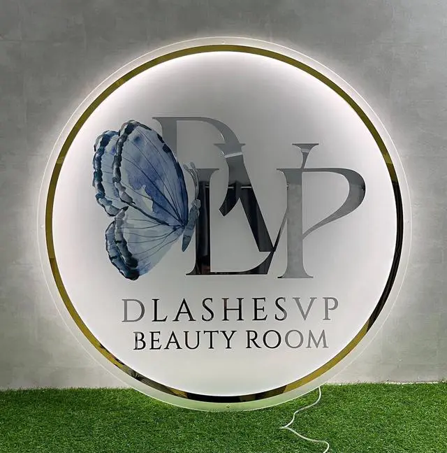 Alt view image 2 of 7 - Custom Acrylic Backlit Sign, Personalized Illuminated Logo, 3D Acrylic Business Sign For Retail Stores, Office Decor, Hair Nail Salons, Beauty Studios, Aesthetics Clinic and Restaurant. (Round Shape)