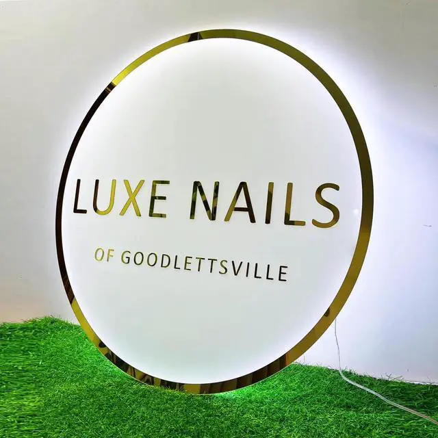 Alt view image 4 of 7 - Custom Acrylic Backlit Sign, Personalized Illuminated Logo, 3D Acrylic Business Sign For Retail Stores, Office Decor, Hair Nail Salons, Beauty Studios, Aesthetics Clinic and Restaurant. (Round Shape)