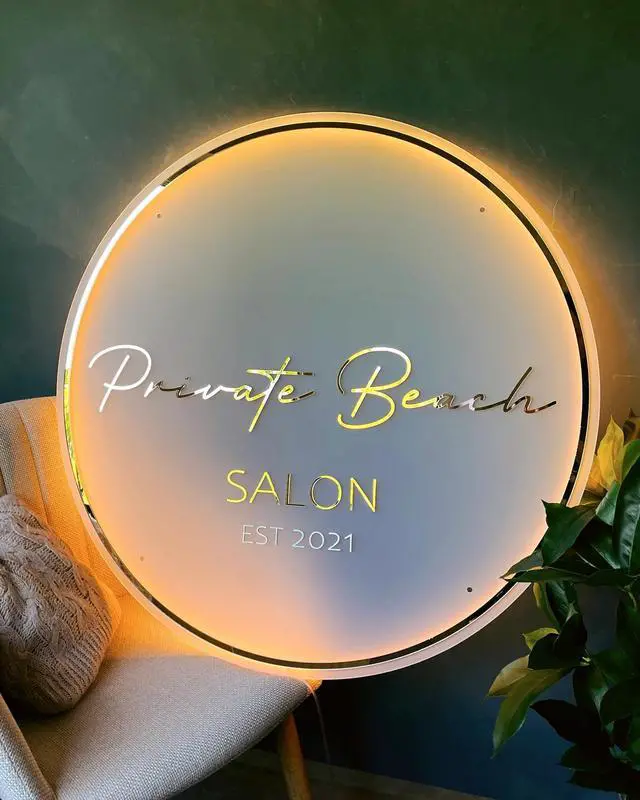 Alt view image 5 of 7 - Custom Acrylic Backlit Sign, Personalized Illuminated Logo, 3D Acrylic Business Sign For Retail Stores, Office Decor, Hair Nail Salons, Beauty Studios, Aesthetics Clinic and Restaurant. (Round Shape)