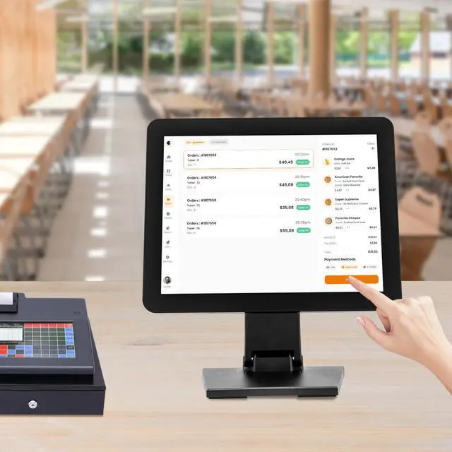 Alt view image 2 of 7 - Mobile Tablet POS Cash Register Monitor, 15-Inch Capacitive LED Backlit Multi-Touch Monitor Touch Cash Register Display for Small Business Restaurant Retail Grocery Convenience Mobile Food Truck