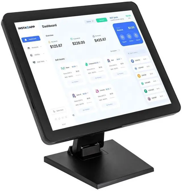 Main image of Mobile Tablet POS Cash Register Monitor, 17-Inch Capacitive LED Backlit Multi-Touch Monitor Touch Cash Register Display for Small Business Restaurant Retail Grocery Convenience Mobile Food Truck