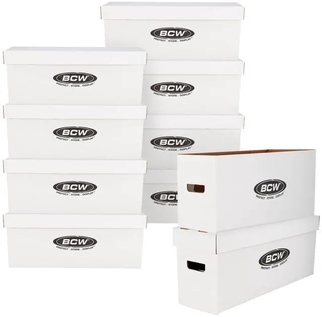 Main image of Long Comic Storage Box - 10 ct | Holds 250300 Current & Silver Age Comics | Sturdy 200 lb. for Cardboard Comic Book | Stackable Comic Storage Box for Collectors