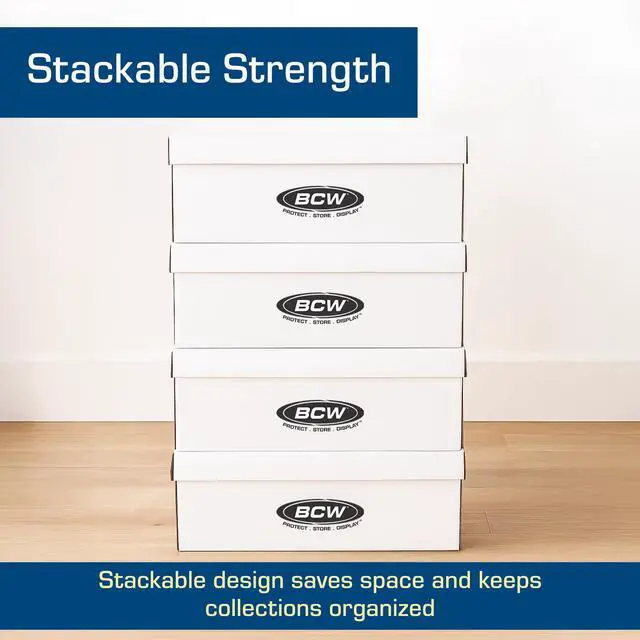 Alt view image 6 of 7 - Long Comic Storage Box - 10 ct | Holds 250300 Current & Silver Age Comics | Sturdy 200 lb. for Cardboard Comic Book | Stackable Comic Storage Box for Collectors