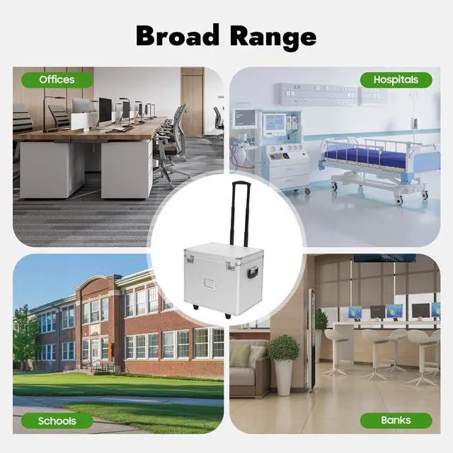Alt view image 2 of 7 - Rolling Cart for Teachers, Rolling File Cart with Hanging Folders, Portable File Box with Handle, Aluminum Alloy, Passcode Lock, Silver