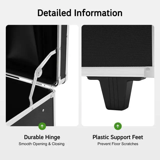 Alt view image 6 of 7 - Rolling Cart for Teachers, Rolling File Cart with Hanging Folders, Portable File Box with Handle, Aluminum Alloy, Passcode Lock, Black