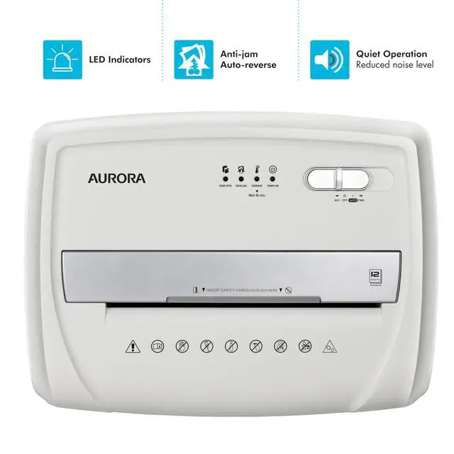 Alt view image 5 of 7 - Desktop Style High-Security Anti-Jam 12-Sheet Micro-Cut Paper and CD/Credit Card/Junk Mail Shredder with 1.8 Gallon Pullout Basket/Security Level P-4