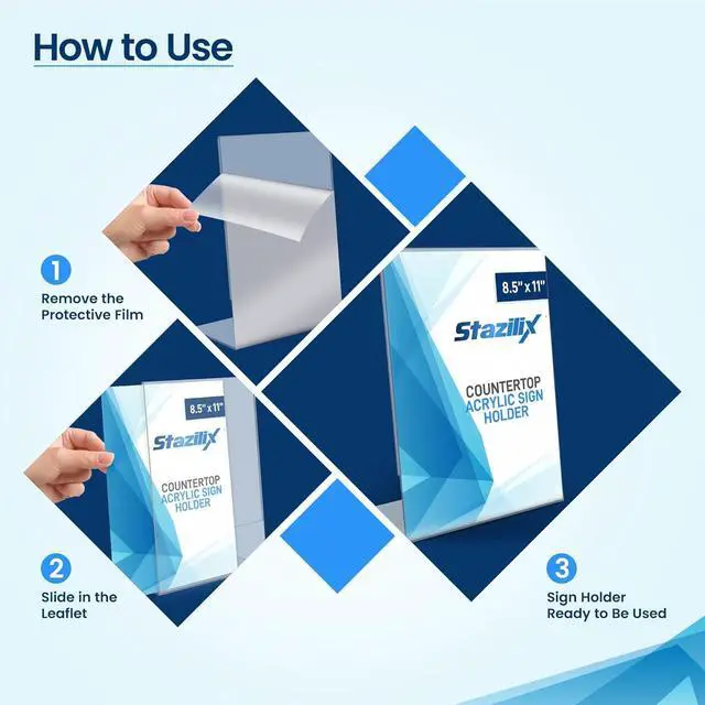 Alt view image 4 of 7 - 32 Pack Acrylic Sign Holder 8.5x11, Standing L-Shape Vertical Menu Holder Stand, Flyer Display Stand, Table Paper Holder, Plastic Sign Display Stand for Restaurants, Store, Office