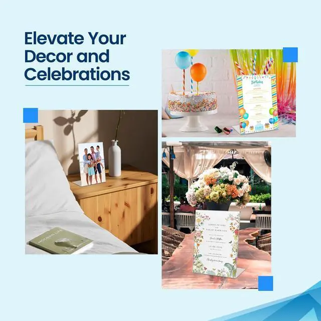 Alt view image 7 of 7 - 32 Pack Acrylic Sign Holder 8.5x11, Standing L-Shape Vertical Menu Holder Stand, Flyer Display Stand, Table Paper Holder, Plastic Sign Display Stand for Restaurants, Store, Office
