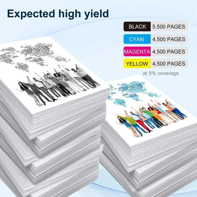 Alt view image 3 of 6 - 212A Black Cyan Magenta Yellow Toner Cartridges Works with HP Color LaserJet Enterprise M555,M554,MFP M578 Series M554dn, M555dn, M555x Printer Ink (4 Pack)