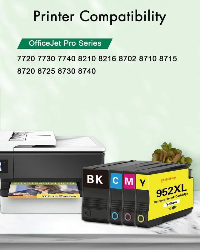 Alt view image 2 of 7 - 952XL Ink Cartridges Combo Pack (4-Pack, Black/Cyan/Magenta/Yellow) Compatible 952XL Ink Cartridges Replacement for 952XL Ink for OfficeJet Pro 8710 8210 8715 8720 8702 7740 Printer
