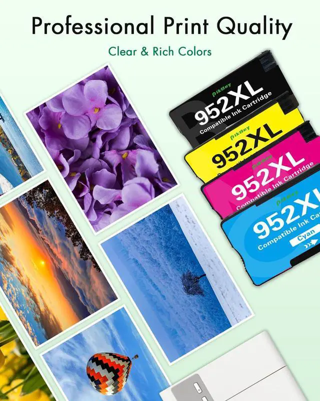 Alt view image 4 of 7 - 952XL Ink Cartridges Combo Pack (4-Pack, Black/Cyan/Magenta/Yellow) Compatible 952XL Ink Cartridges Replacement for 952XL Ink for OfficeJet Pro 8710 8210 8715 8720 8702 7740 Printer