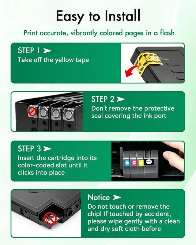 Alt view image 6 of 7 - 952XL Ink Cartridges Combo Pack (4-Pack, Black/Cyan/Magenta/Yellow) Compatible 952XL Ink Cartridges Replacement for 952XL Ink for OfficeJet Pro 8710 8210 8715 8720 8702 7740 Printer