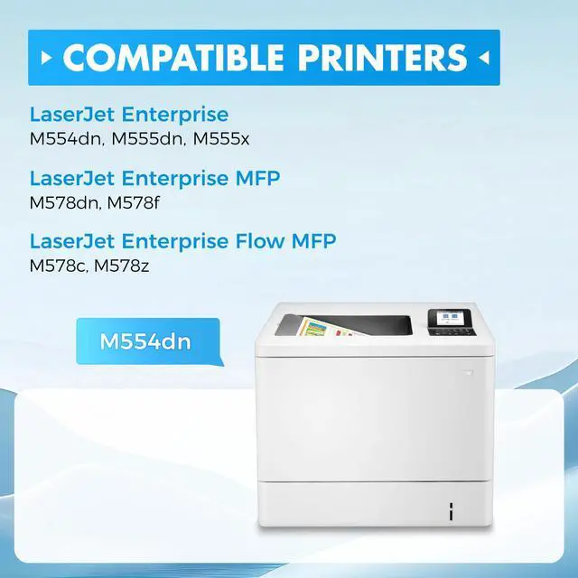 Alt view image 2 of 7 - 212A Toner Cartridges 4-Pack with Chip Compatible for HP 212A W2120A 212X W2120X Color Laserjet Enterprise MFP M578c M578z M554dn M555dn M555x M578dn M578f M555 M554 M578 Printer Ink All-in-One Black