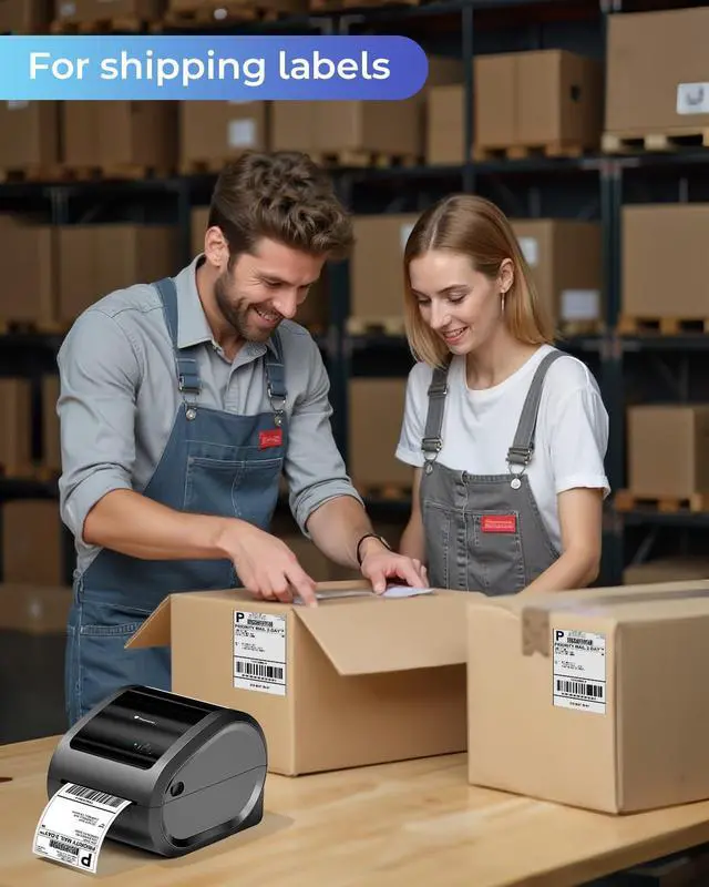 Alt view image 7 of 7 - 300DPI Ethernet Thermal Label Printer 4x6 with Built-in Paper Bin | D530Pro shipping label printer for small business/home/office, Ethernet/Bluetooth/USB connection, compatible with Amazon/USPS