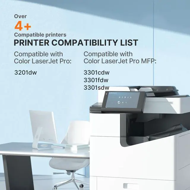 Alt view image 2 of 7 - 218X with Chip Compatible for HP 218X Toner Cartridges 4 Pack 218A Toner for HP Color LaserJet pro MFP 3301fdw Toner 3301cdw 3201dw 3301sdw Printer Ink Set W2180A W2180X (BCMY)