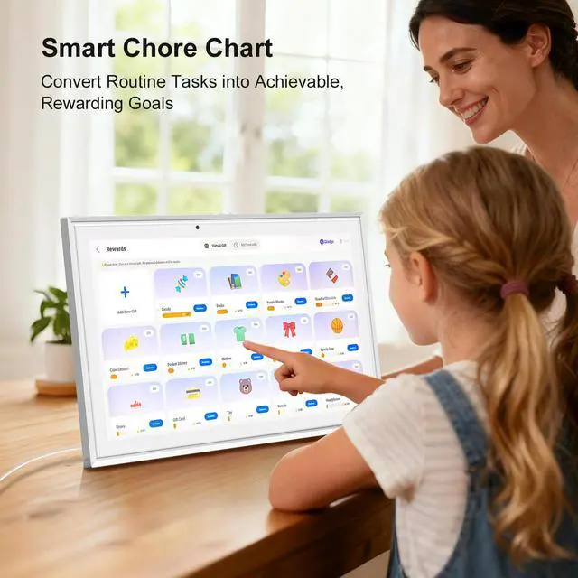 Alt view image 4 of 7 - 15.6 Inch Smart Digital Calendar with FREE APP for Fridge & Wall Touch Screen, Magnetic Refrigerator Mount, Electronic Planner for Office Desk, Auto Sync Schedules, Family Chore Chart, White