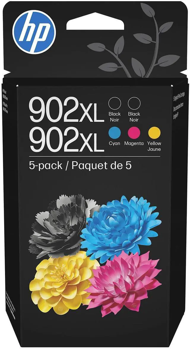 Main image of Original 902XL Black, Cyan, Magenta, Yellow High-Yield Ink Cartridges (5-Pack) | Works OfficeJet 6950, 6960 Series OfficeJet Pro 6960, 6970 Series | Eligible for Instant Ink | 6ZA01AN