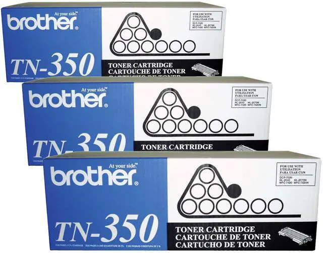 Main image of Genuine Black Toner Cartridge, TN350, Replacement Black Toner, Page Yield Up to 2,500 Pages (Pack of 3)