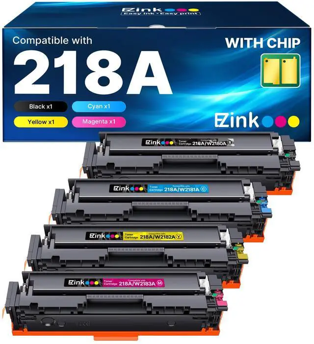 Main image of Compatible HP 218A Toner Cartridges 4 Pack with Chip for HP 218A Toner HP 218 218X for HP Color LaserJet pro MFP 3301fdw Toner 3301cdw 3201dw 3301sdw Printer Ink Set W2180A W2180X (BCMY)