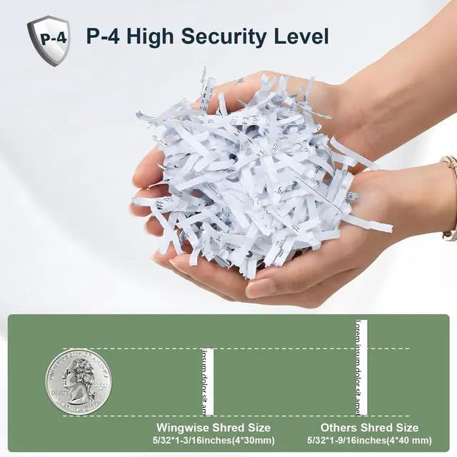 Alt view image 4 of 7 - 60 Sheets Auto Feed Paper Shredder for Home Office | P-4, 40 Mins Runtime, 5.8 gal, Shreds CDs & Credit Cards