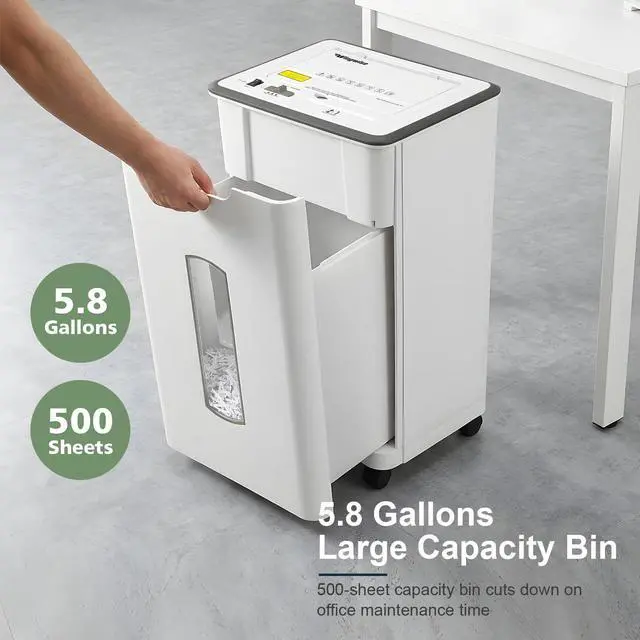 Alt view image 6 of 7 - 60 Sheets Auto Feed Paper Shredder for Home Office | P-4, 40 Mins Runtime, 5.8 gal, Shreds CDs & Credit Cards