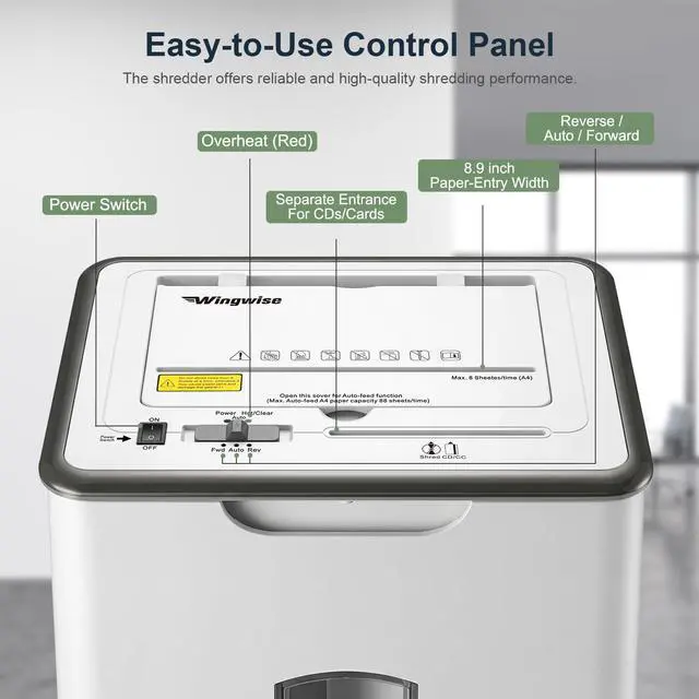 Alt view image 7 of 7 - 60 Sheets Auto Feed Paper Shredder for Home Office | P-4, 40 Mins Runtime, 5.8 gal, Shreds CDs & Credit Cards