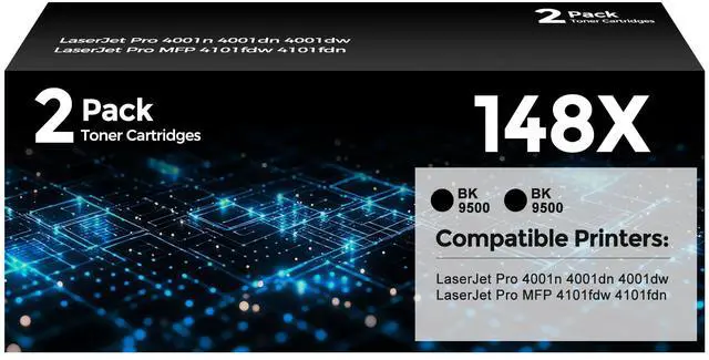 Main image of 148X Toner Cartridges 2 Pack (19000 Pages) Compatible with LaserJet Pro 4001 MFP 4101 Series for HP 148X 148A W1480X High Yield Toner Work for Pro 4001dw 4001dn 4001n MFP 4101fdw 4101fdn Printer