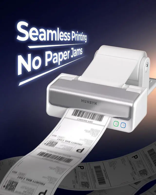 Alt view image 5 of 7 - Replaceable Print-Head Bluetooth Thermal Label Printer with Paper Holder, RW405B, Wireless 4x6 Shipping Label Printer for Small Businesses Compatible with Mac, Windows, iPhone, Android, Chrome