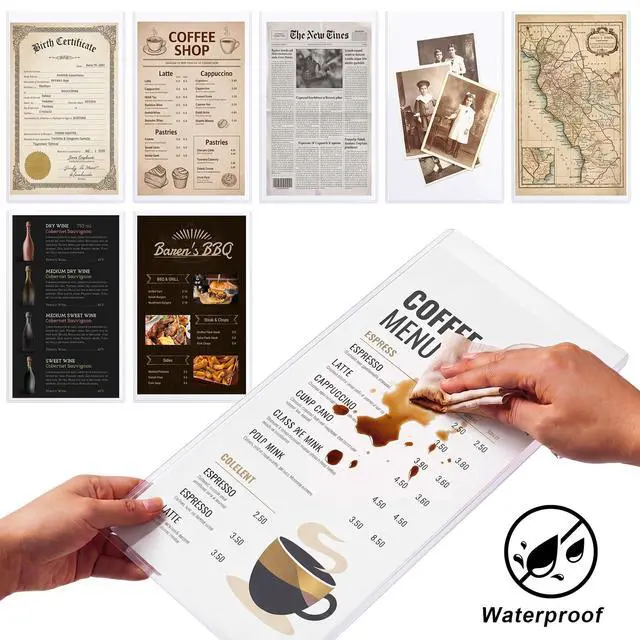 Alt view image 5 of 7 - 145 Pcs 8.5" x 14" Clear Plastic Menu Sleeves Covers Legal Size for Restaurant Menu Protector, 8.5" x 14" Rigid Print Protectors, Clear Hard Plastic Protective Sleeves Covers