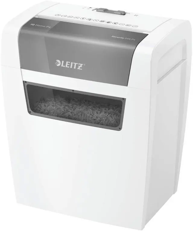 Main image of IQ Home P4 80340000 Paper Shredder, 7-6 Sheets (70-80 g/m²), 15 Litre Waste Bin, Quiet and Compact, White